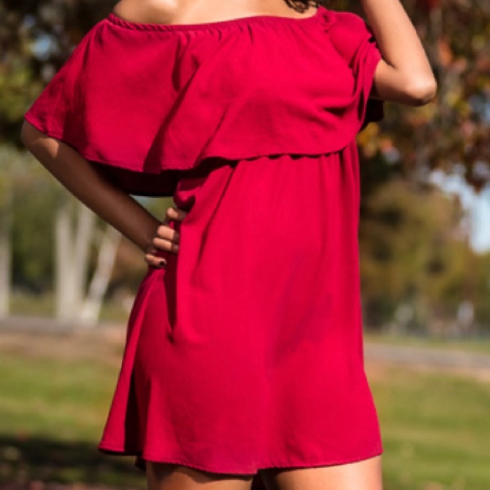 Burgundy Mini Dress